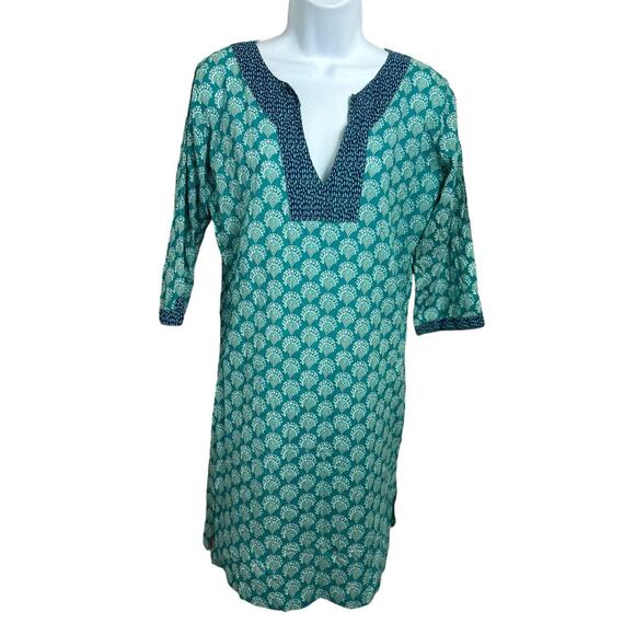 Rock Flower Paper Women's Teal Beach Dress Size S Swimsuit Cover Up 100% Cotton - Picture 4 of 8